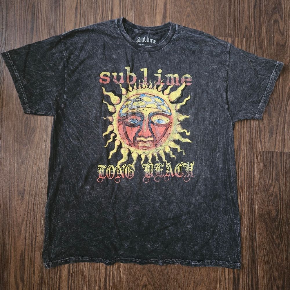 Sublime Long Beach 40 Oz To Freedom Black Acid Wash Graphic Tee Extra Large XL